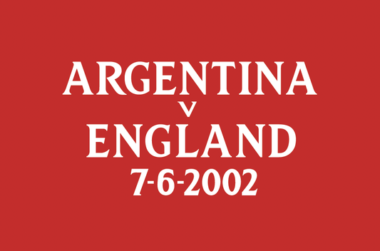 England World Cup 2002 Match Detail Patch Badge Football Shirt Flock Argentina