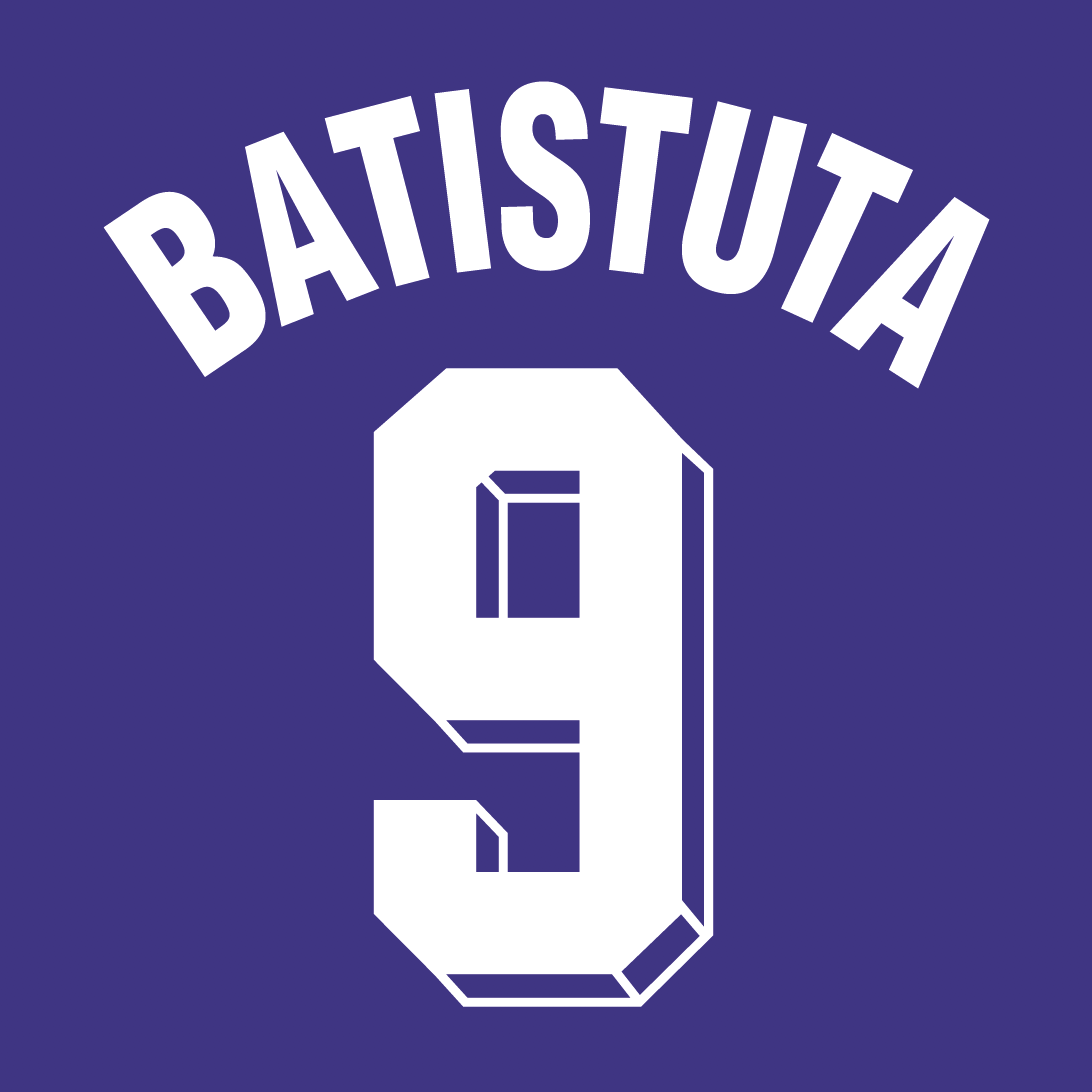 Fiorentina Name Set 98-2000 Home Football Shirt ANY NAME/NUMBER M L XL Batistuta