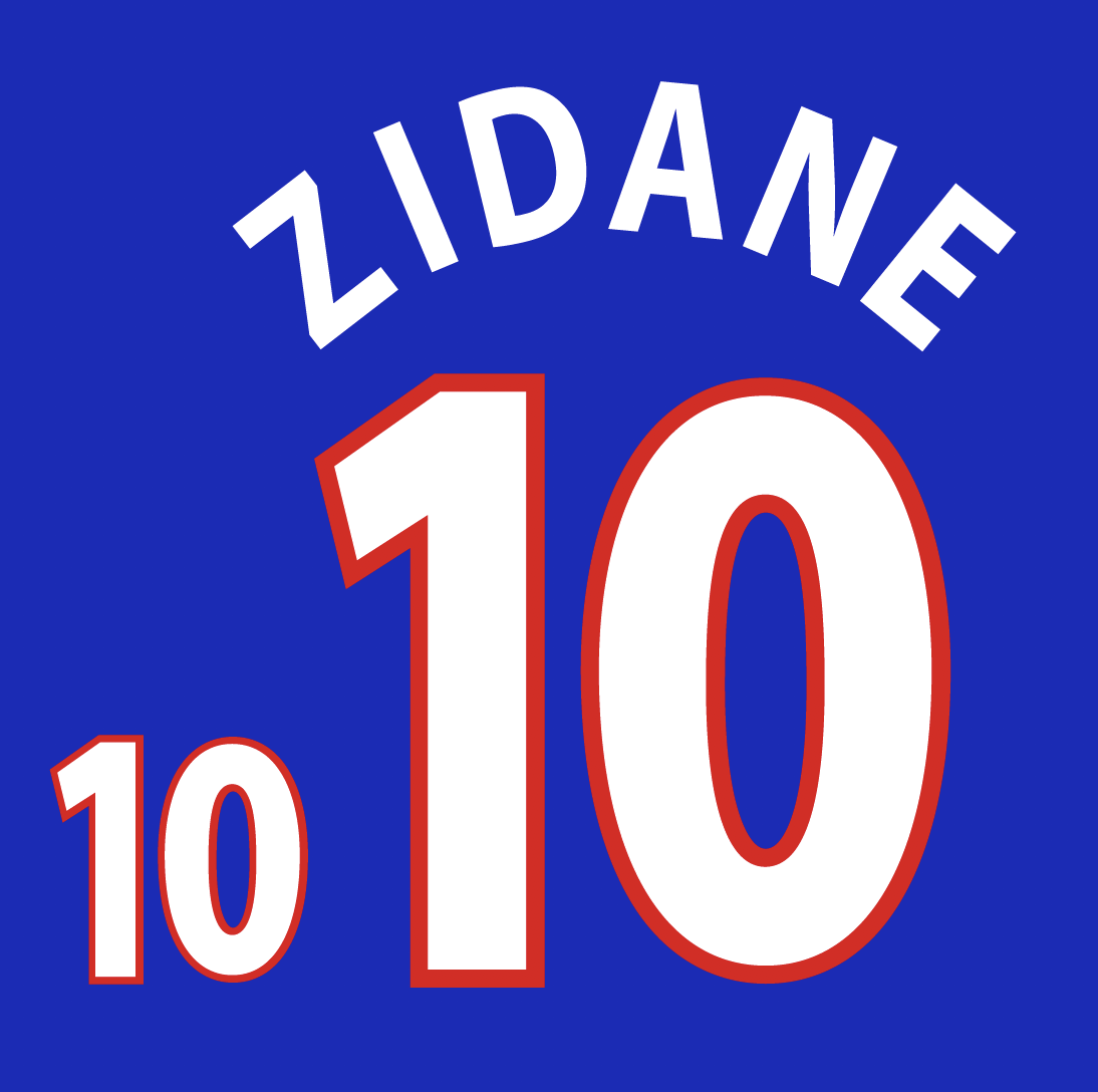 France Euro 2000 Name Set Home Football Shirt ANY NAME/NUMBER Zidane M L XL