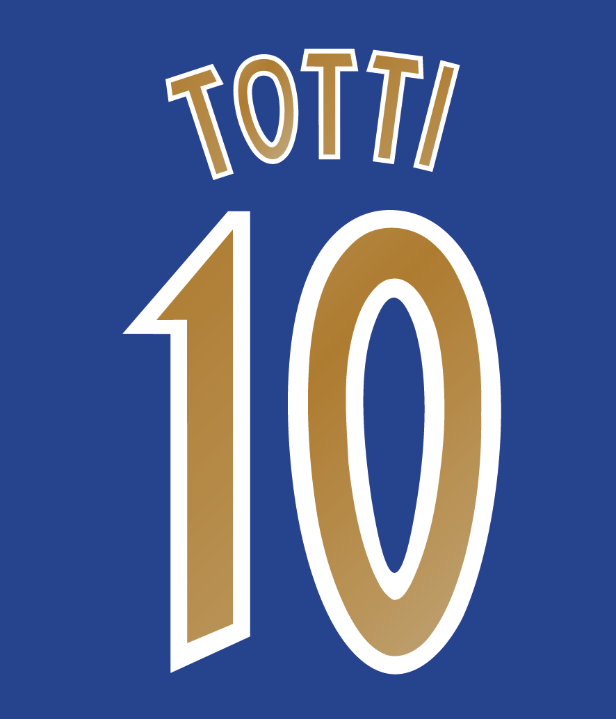 Italy 2003-04 Name Set for Home Football Shirt ANY NAME/NUMBER S M L XL Totti