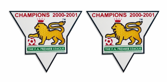 Premier League Champions 2000-2001 Patches Sleeve Badges Flock Player Size 00 01