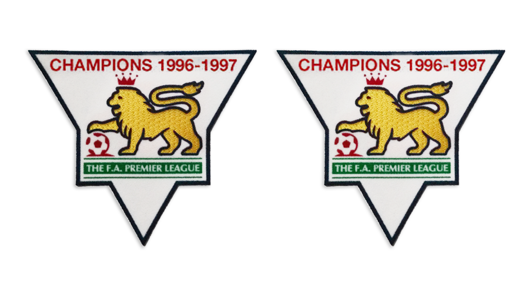 Premier League Champions 96-97 Patches Sleeve Badges Flock Player Size 1996 1997