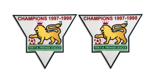 Premier League Champions 97-98 Patches Sleeve Badges Flock Player Size 1997 1998