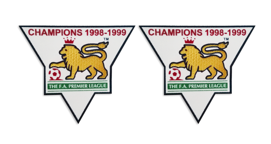 Premier League Champions 98-99 Patches Sleeve Badges Flock Player Size 1998 1999