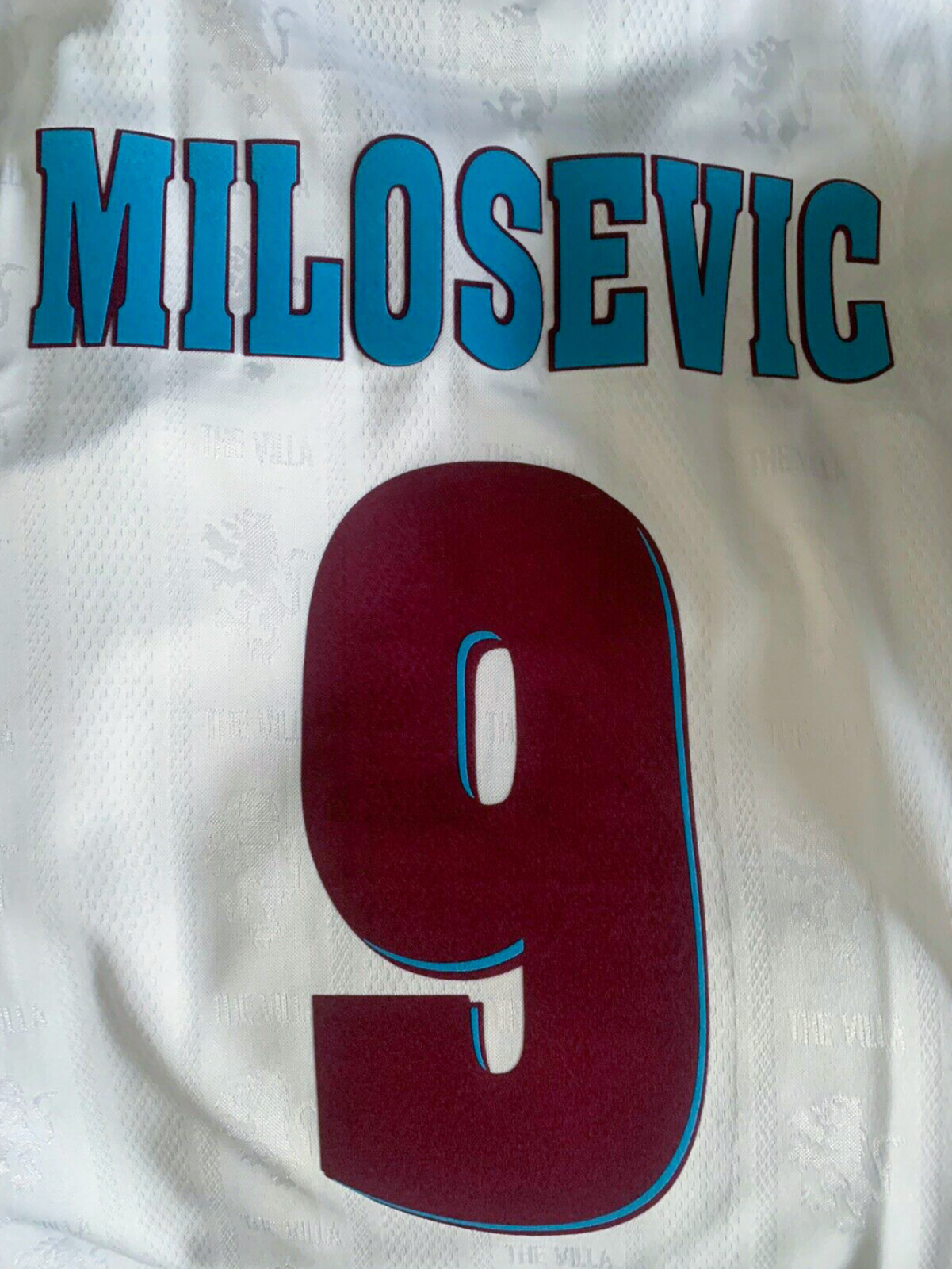 Aston Villa Name Set 1996-97 Away Shirt ANY NAME/NUMBER Flock M Milosevic Yorke