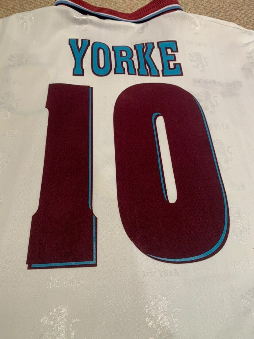 Aston Villa Name Set 1996-97 Away Shirt ANY NAME/NUMBER Flock M Milosevic Yorke