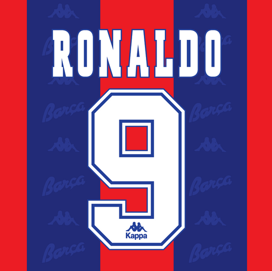 Barcelona 1995-97 Name Set Home Shirt ANY NAME/NUMBER Guardiola Ronaldo