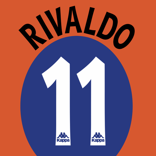 Barcelona 1997-98 Name Set Away Shirt ANY NUMBER Rivaldo Guardiola Ronaldo