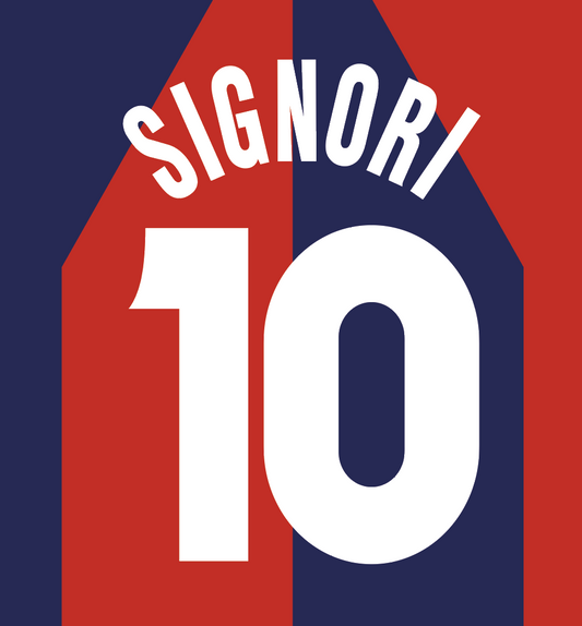 Bologna 1998-1999 Name Set Home Shirt ANY NAME/NUMBER Signori M L XL Football