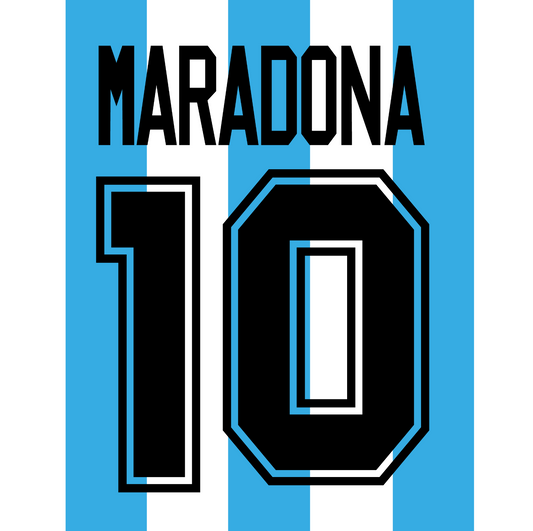 Argentina Name Set 1994 MARADONA 10 Home Shirt World Cup Flock Football M L XL