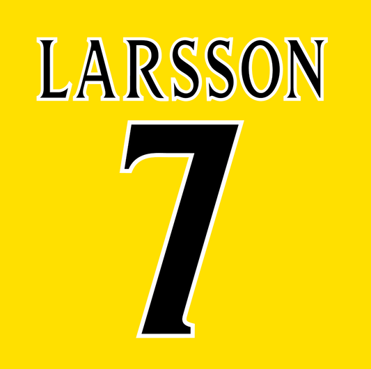 Celtic Name Set 2001-02 Away UCL Shirt ANY NAME/NUMBER Flock M L Larsson